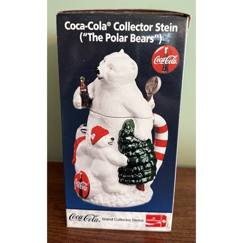 Coca Cola Collector Stein 9" "The Polar Bears"  1996  16oz Prod #01258 With COA